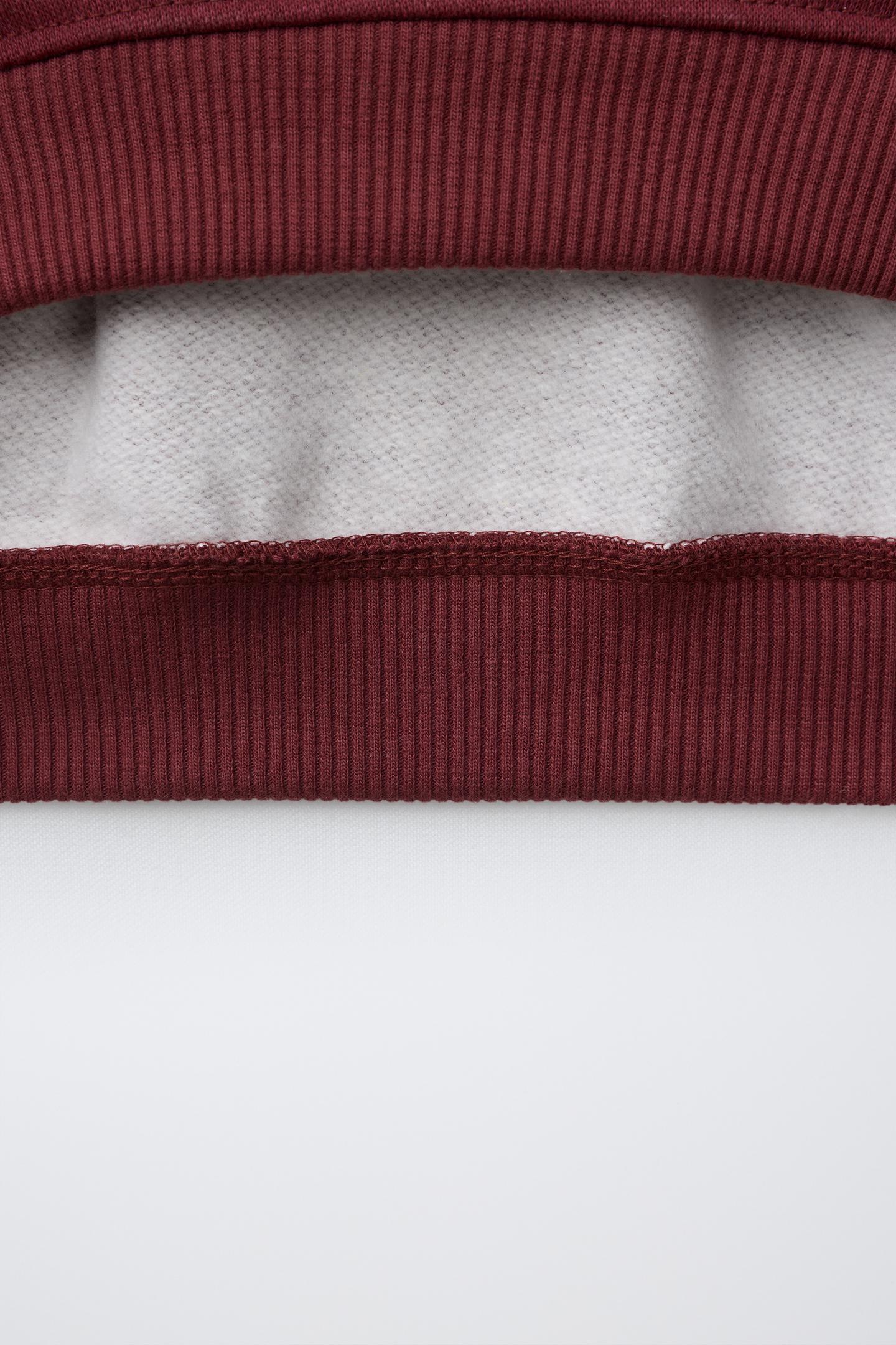 Детская толстовка Zara Striped Varsity, цвет: Бордовый — фото 4