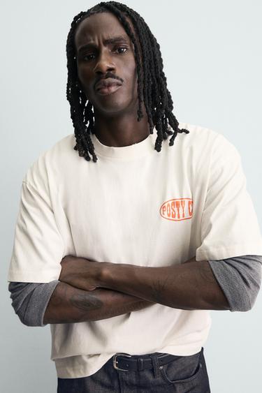 POST MALONE ™ GRAPHIC T-SHIRT - Oyster-white by Zara - Image 6