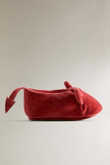 VELVET DEVIL BOOTIES - Red by Zara