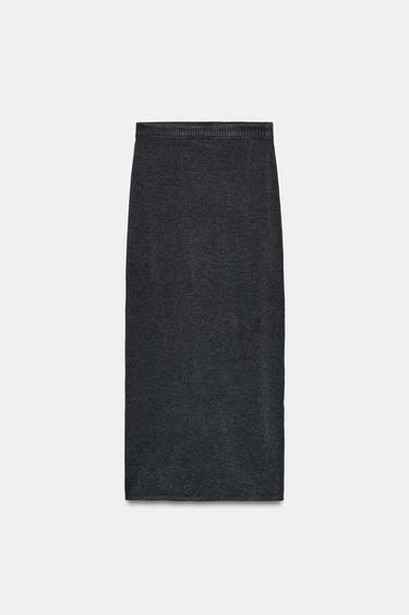SOFT STRAIGHT SKIRT - Anthracite grey by Zara