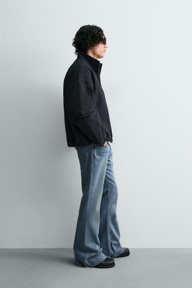 EMBROIDERED STRIPED DENIM JACKET - Blue by Zara - Image 3