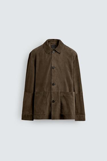SURCHEMISE CUIR DAIM - Vert olive de Zara - Image 6