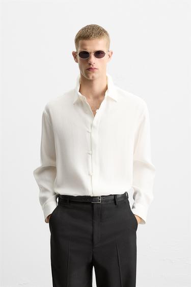 LIMITED EDITION FLOWING SHIRT - Oyster-white by Zara - Image 1