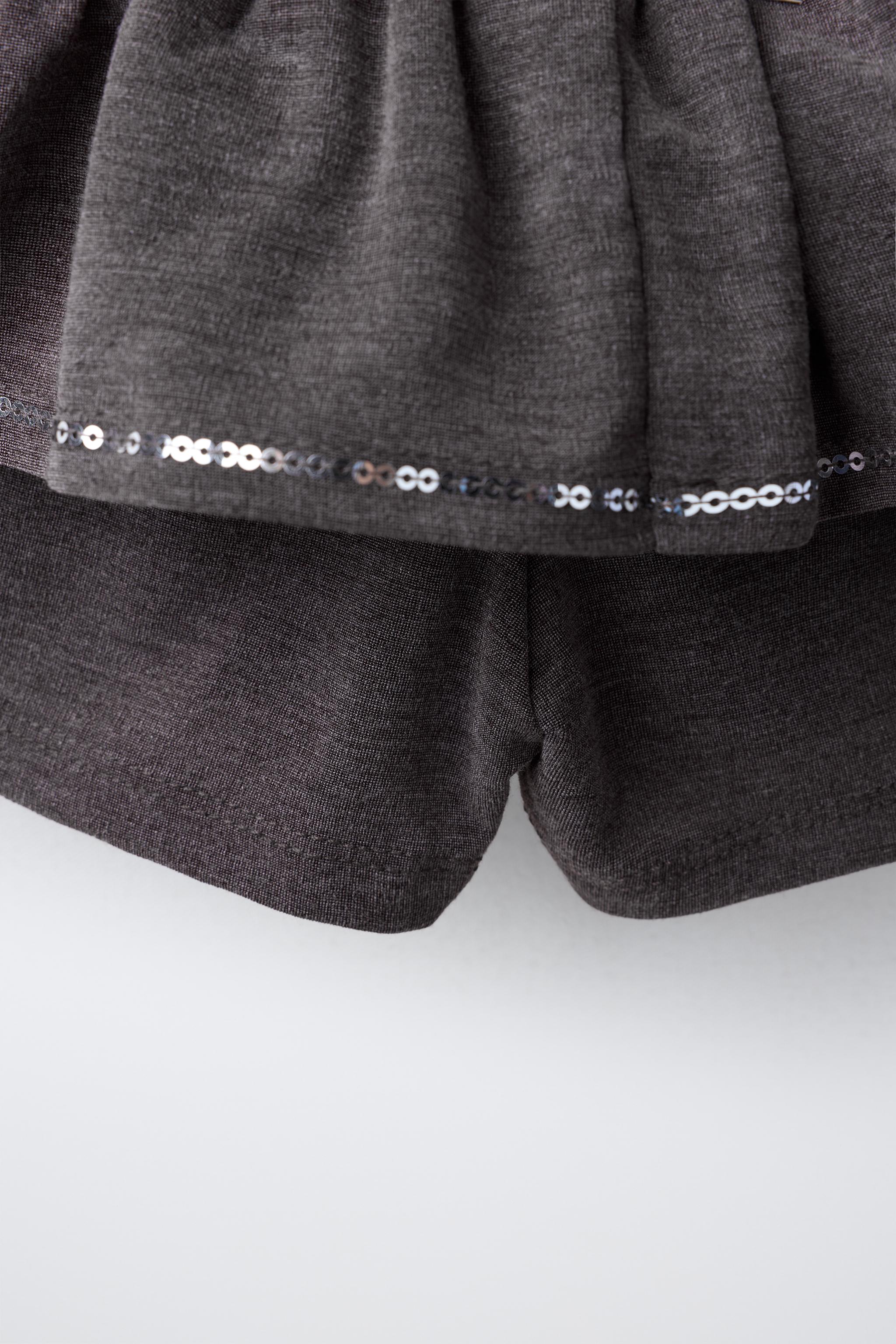 Детские юбки Zara SEQUIN RUFFLE SKORT — фото 4