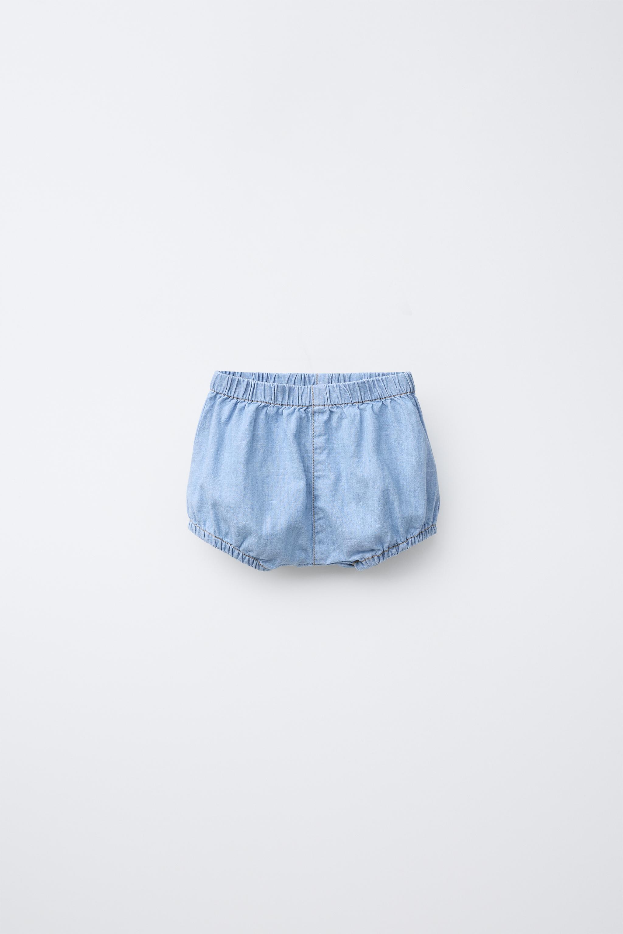 FLUID DENIM BLOOMERS - Light blue | ZARA United States