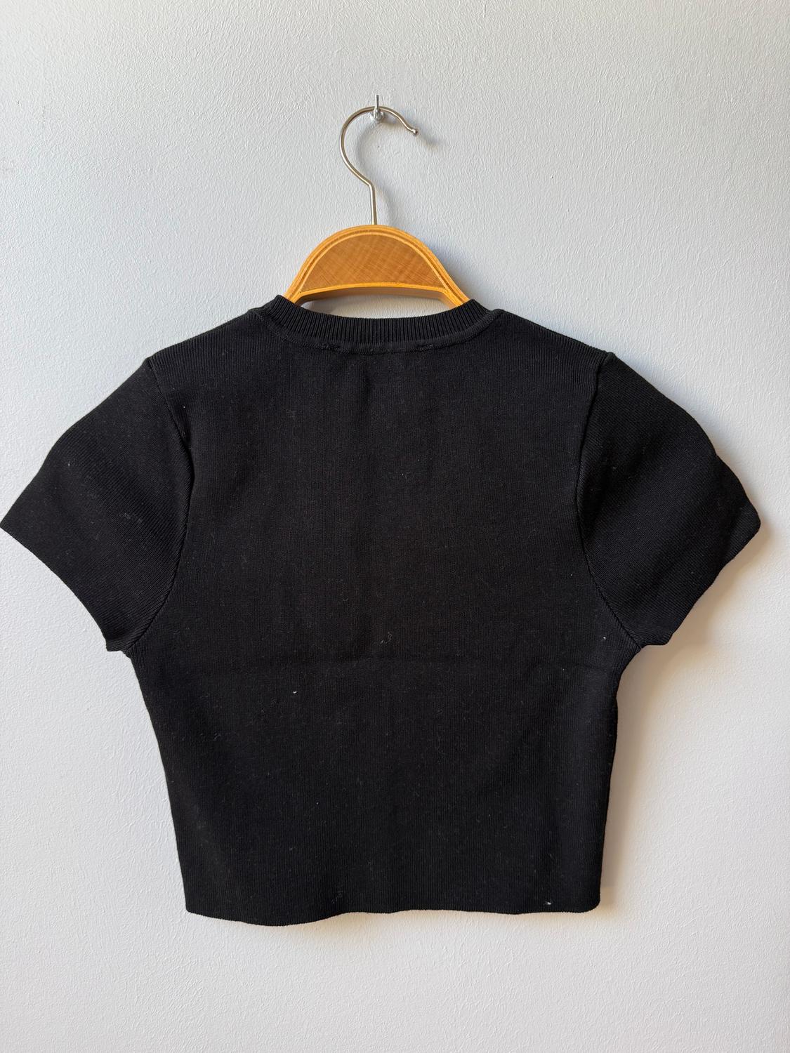 BASIC CROPPED KNIT TOP - Image 3