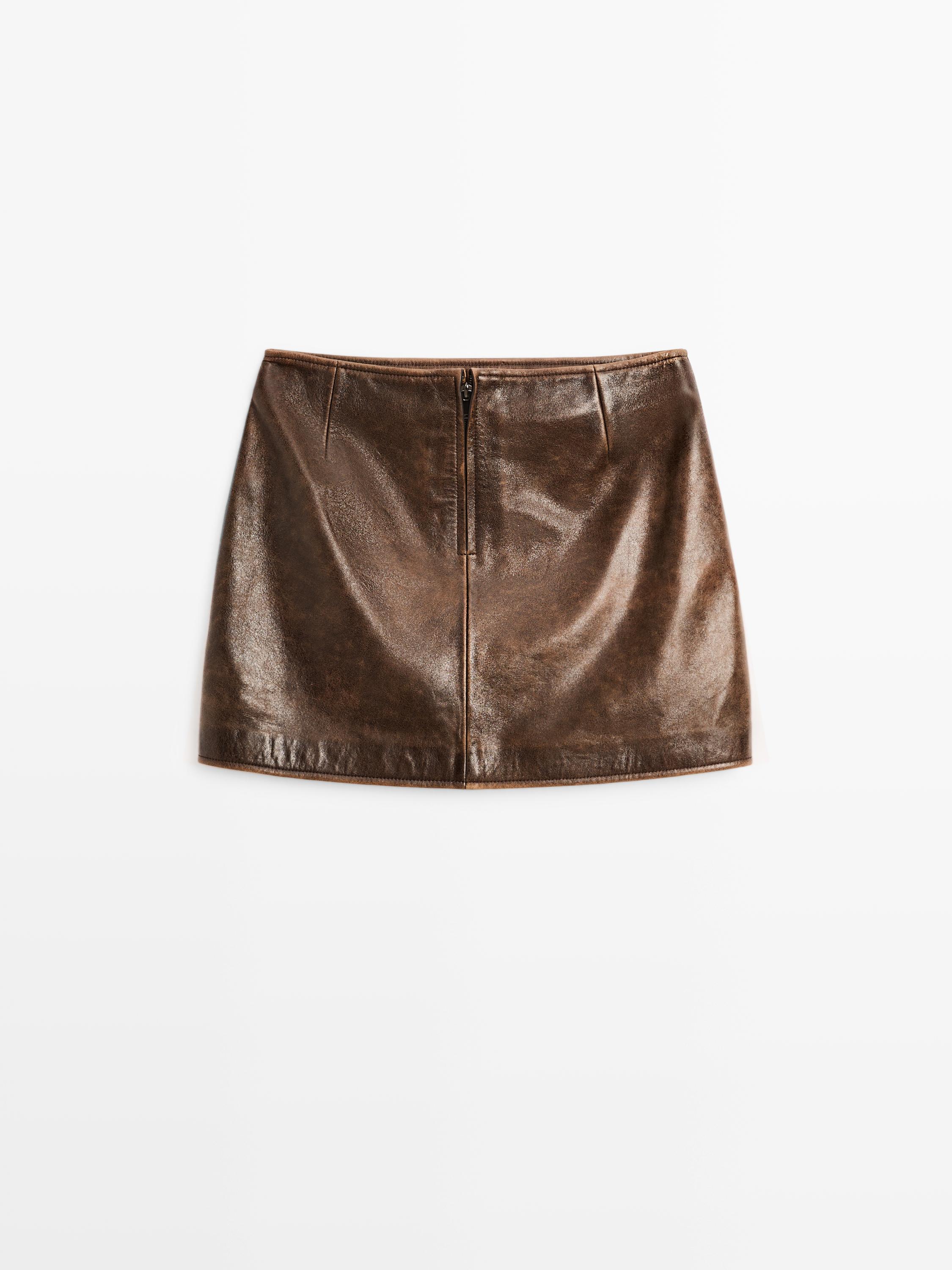 Minijupe en cuir nappa