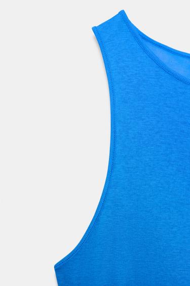 T-SHIRT SUPIMA® SANS MANCHES - Bleu électrique de Zara - Image 4