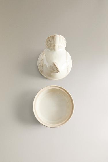 CERAMIC HEN STORAGE JAR - Cream by Zara - Image 4