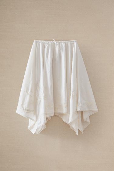 EMBROIDERED SKIRT - Ecru by Zara - Image 5