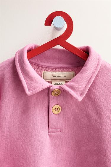 ZARA TIMELESS - PLAIN POLO COLLAR SWEATSHIRT - Pink by Zara