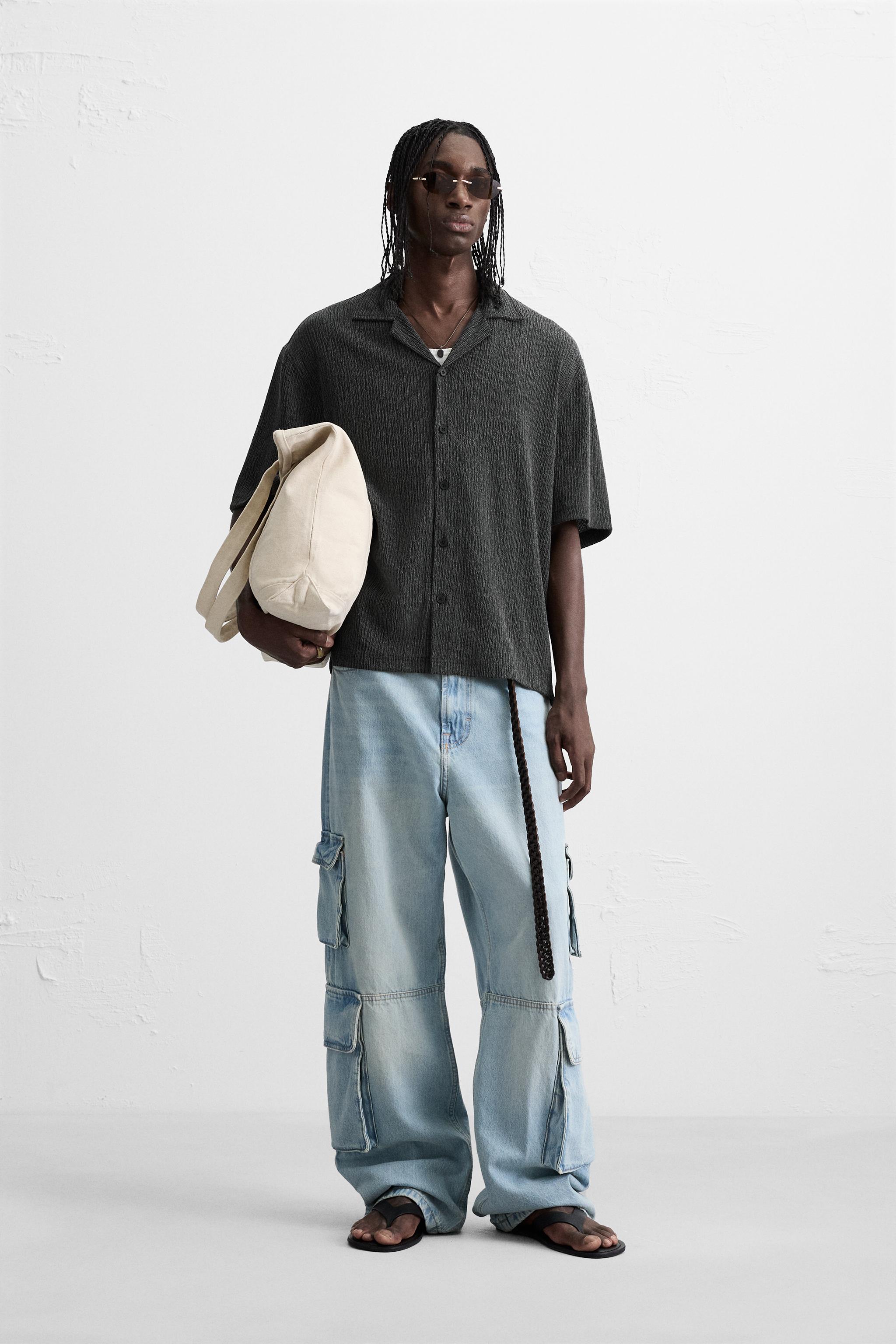 WRINKLED EFFECT TEXTURED SHIRT