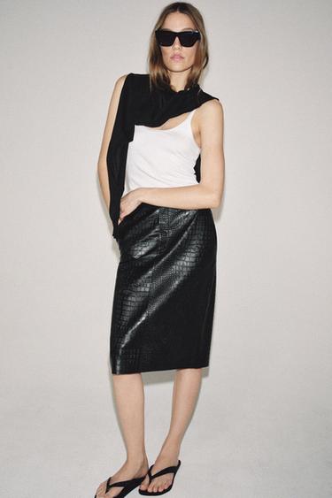 ZW COLLECTION LIMITED EDITION COCO LEATHER SKIRT - Black by Zara - Image 5