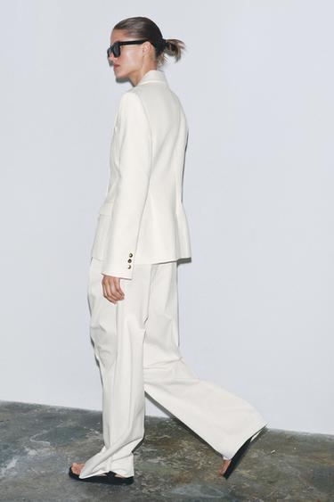 ZW COLLECTION DENIM BLAZER WITH BUTTONS - White by Zara - Image 2
