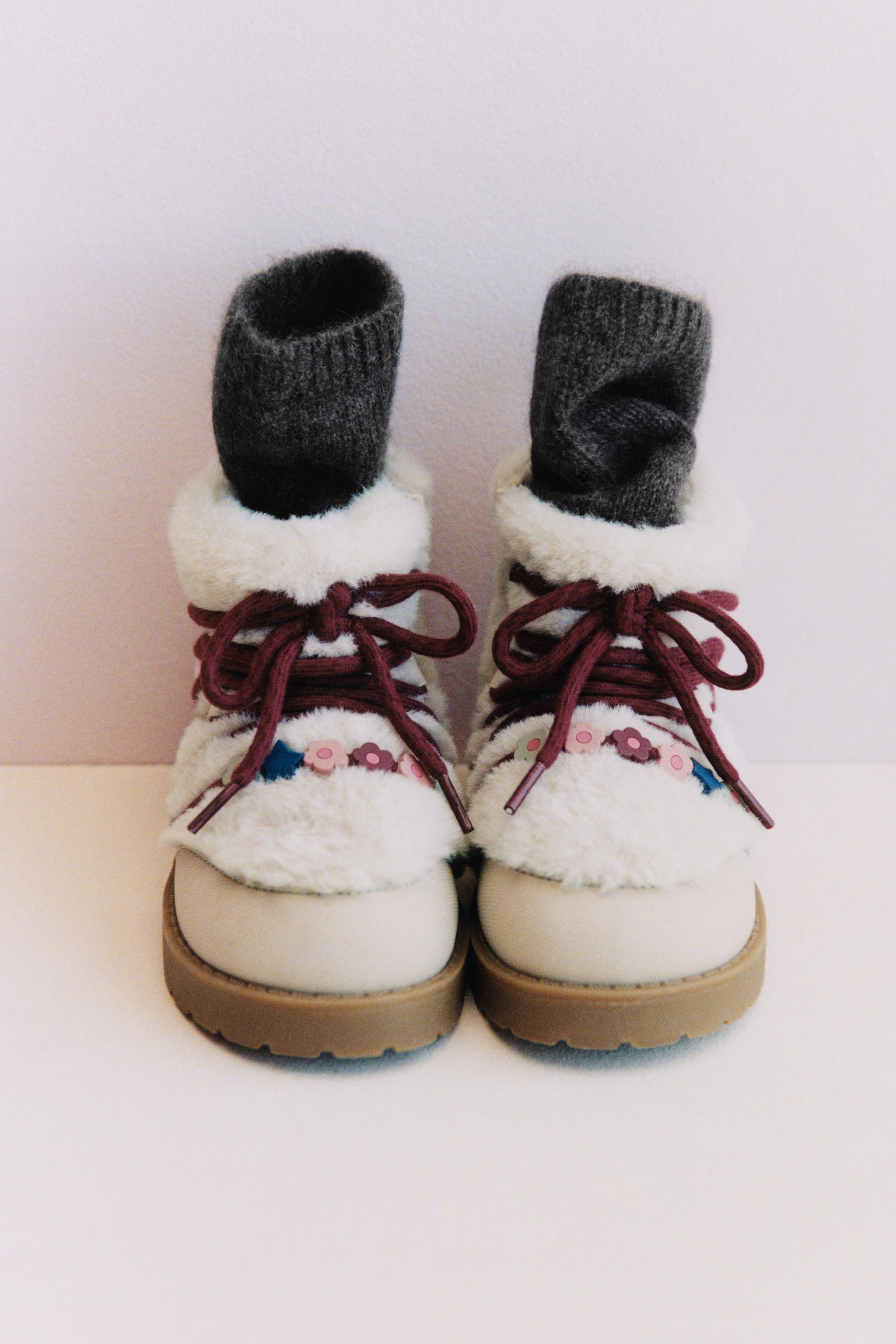 BEADED FUR-LINED BOOTS