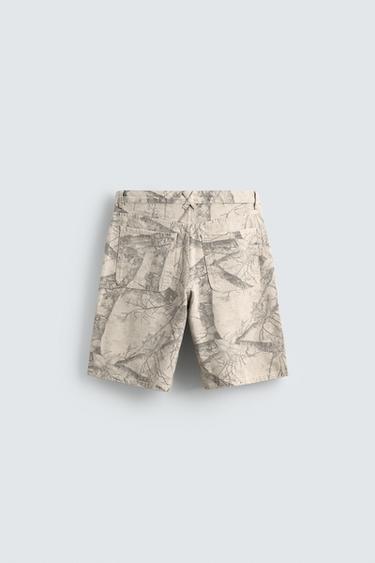 BERMUDA BAGGY FIT À IMPRIMÉ ARBRES - Imprimée de Zara - Image 7