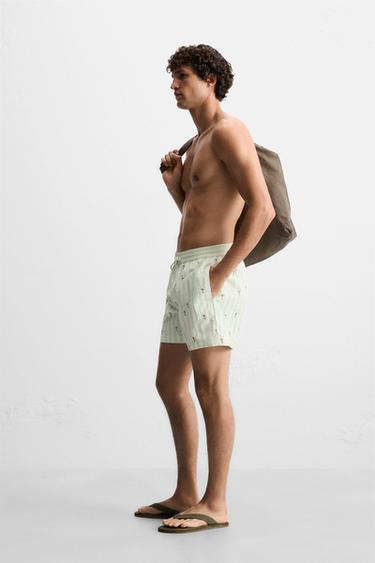 MAILLOT DE BAIN MOYEN BRODÉ - Vert pastel de Zara - Image 4