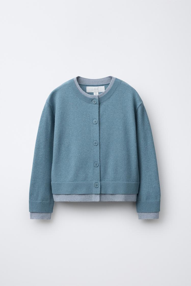 STRICKJACKE MIT DOPPELSCHICHT-ABSCHLÜSSEN Hellblau ZARA