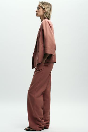 PANTALONI DRITTI CON VITA ELASTICIZZATA - MARSALA di Zara