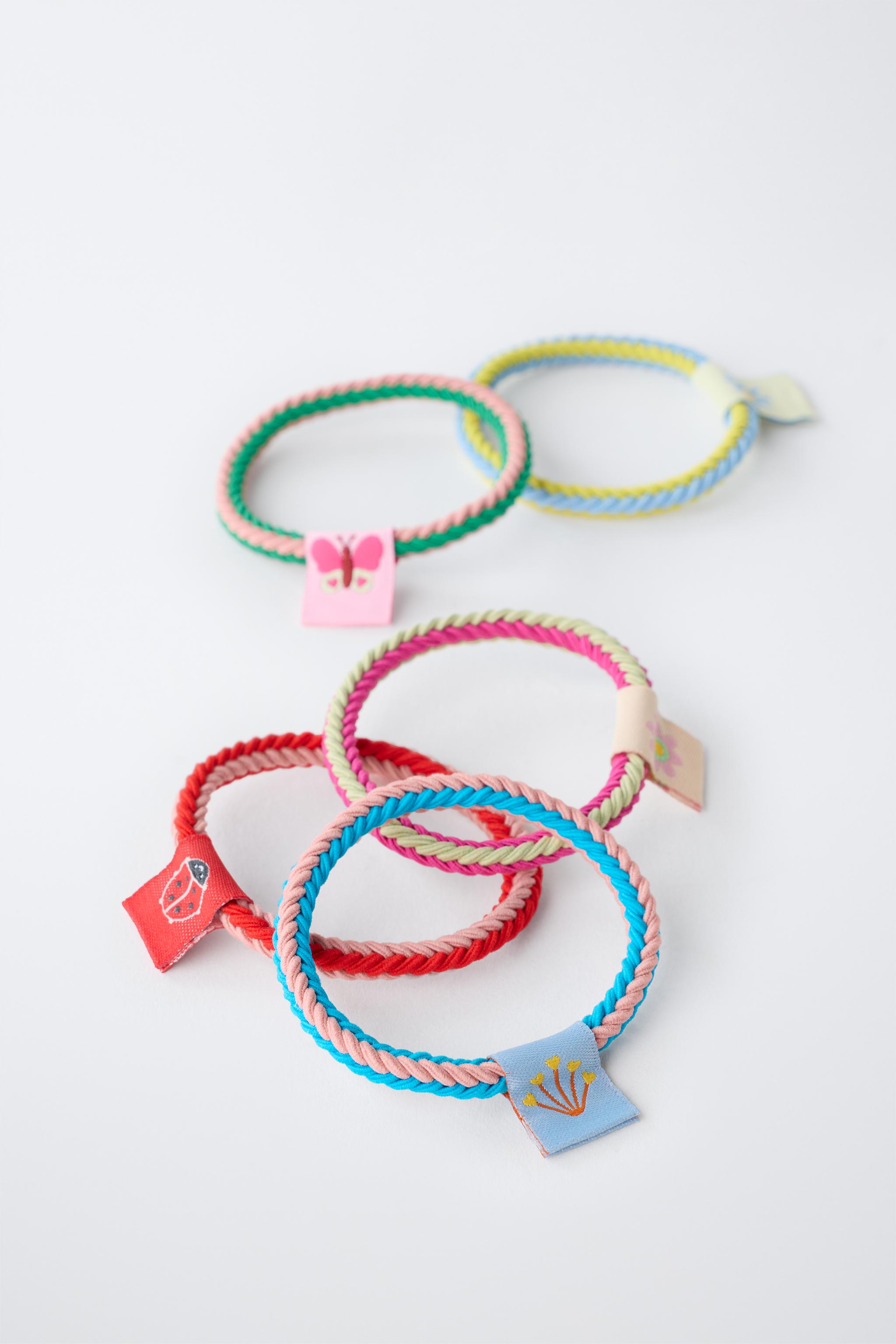 Детские аксессуары для волос Zara FIVE-PACK OF FLORAL STAMP SCRUNCHIES — фото 3
