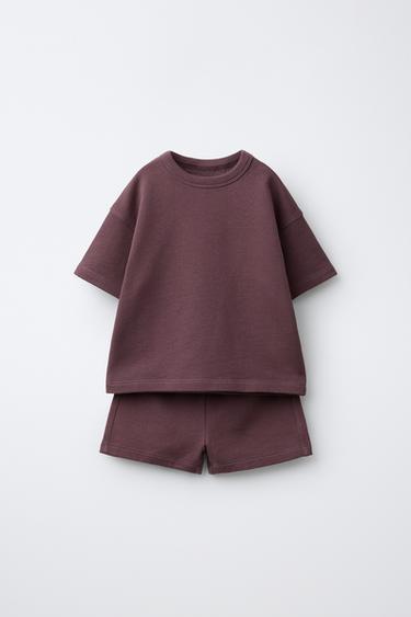 KOMPLET JOGGING BAZË - Bordo nga Zara - Imazh 0