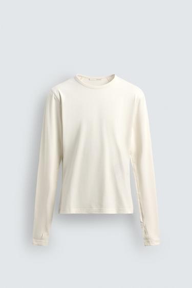 CAMISETA SLIM FIT LAVADA - Blanco de Zara - Imagen 0