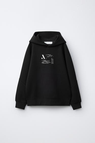 REFLECTIVE LOGO HOODIE - Black by Zara