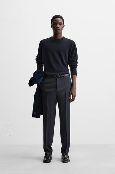 БРЮКИ ИЗ СИНТЕТИЧЕСКОЙ ШЕРСТИ — СИНИЙ от Zara — изображение 0