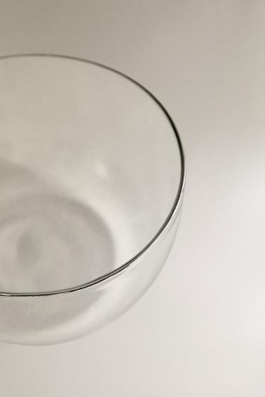 BOROSILICATE GLASS BOWL WITH SILVER RIM - Silver by Zara - Image 2
