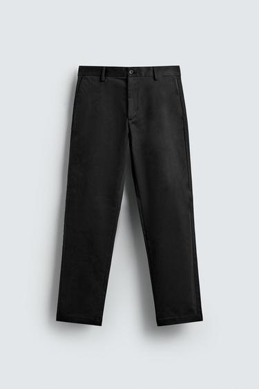 Zara 修身版休閒長褲 - 黑色