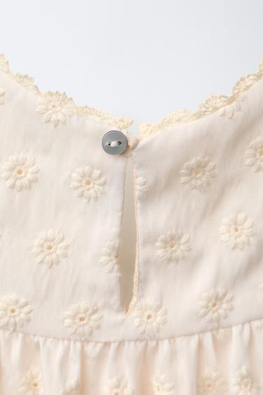EMBROIDERED LACE TOP - Ecru by Zara - Image 3