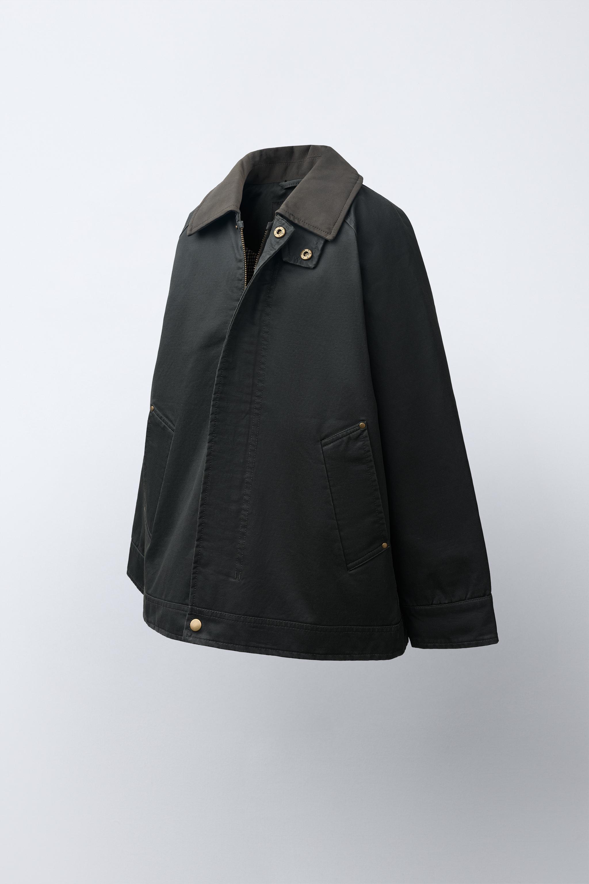 BLOUSON CIRÉ À COL CONTRASTÉ