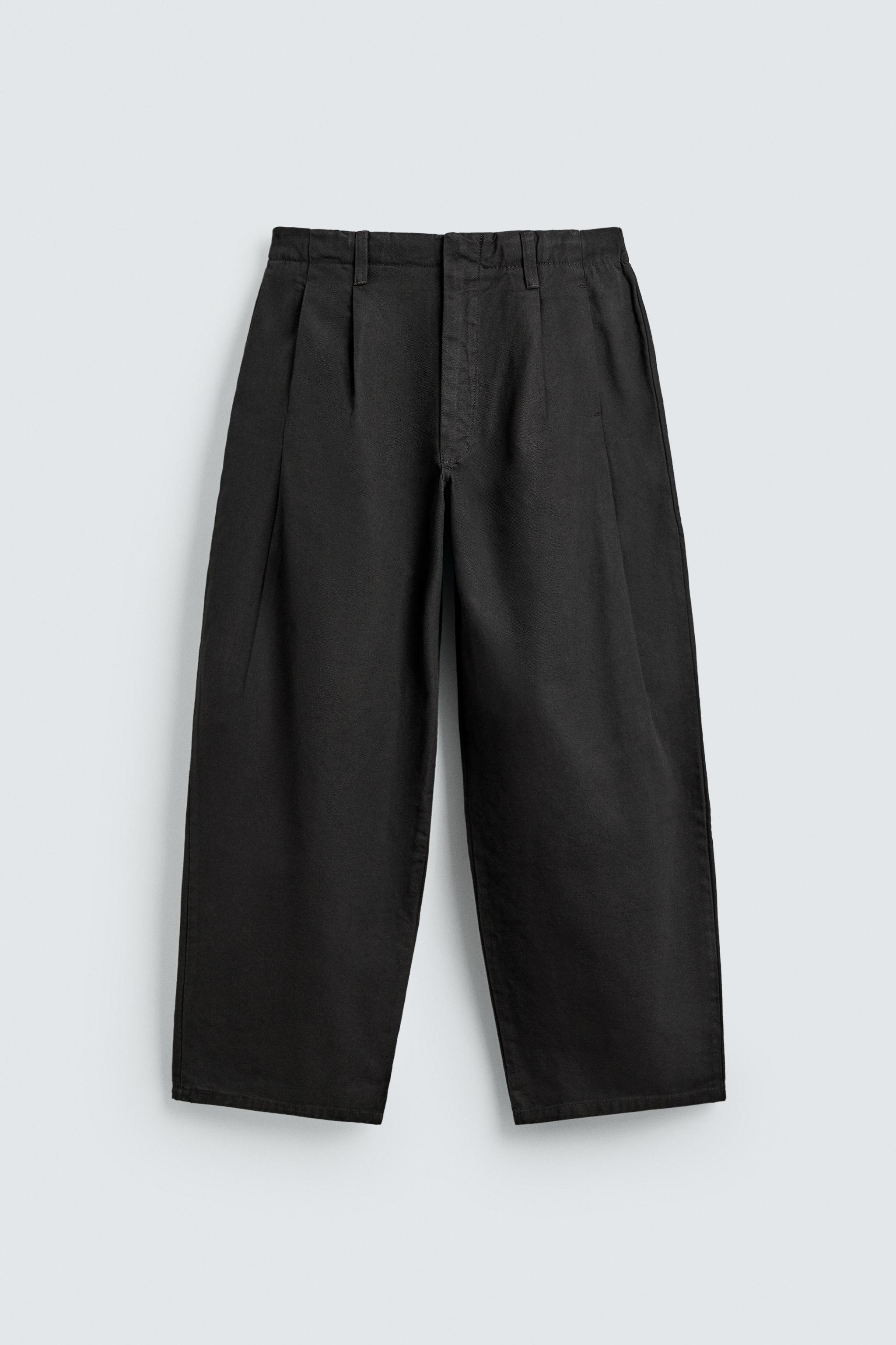 ワイドレッグプリーツパンツ - ブラウン | ZARA Japan / 日本