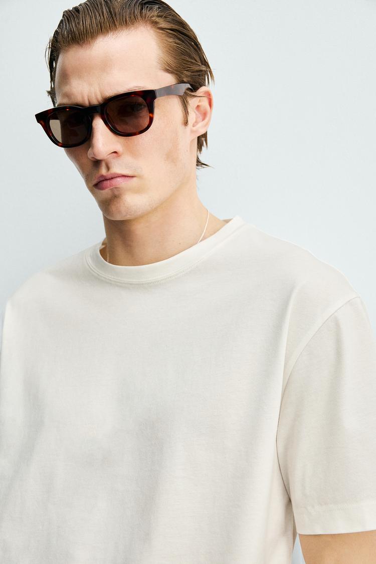 ZARA CROPPED FIT MERCERISED T-SHIRT