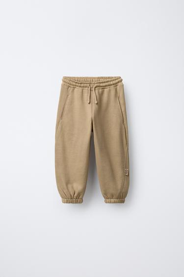 LABEL JOGGER TROUSERS - Mid-camel by Zara