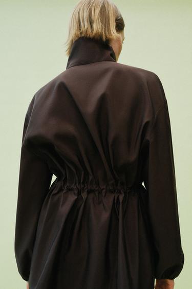 VESTE COL MONTANT TAILLE AJUSTABLE - Marron de Zara - Image 4