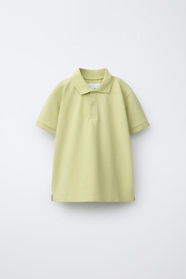 Zara BASIC PIQUÉ POLO SHIRT - Light lime green - Image 0