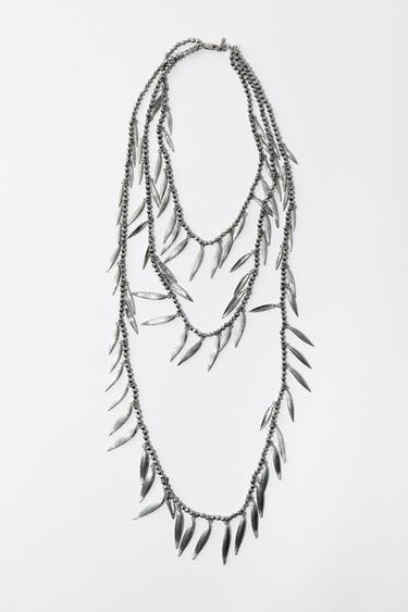COLLAR ABALORIOS PIEZAS TEXTURA - Plata de Zara
