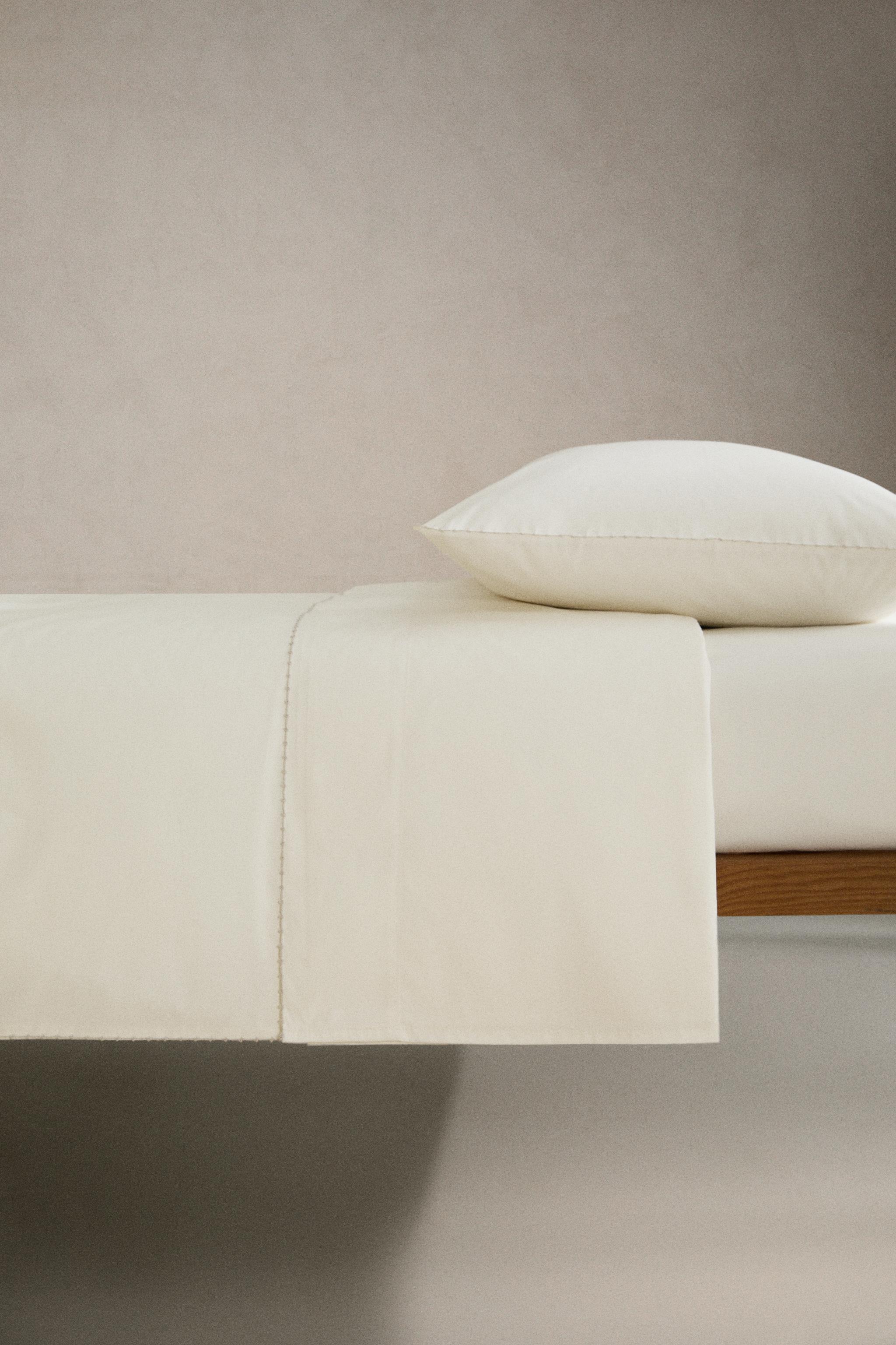Детские топы Zara FLAT SHEET WITH EMBROIDERED TRIM — фото 5