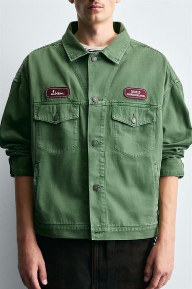 VESTE DÉLAVÉE PIÈCES - Vert de Zara - Image 4