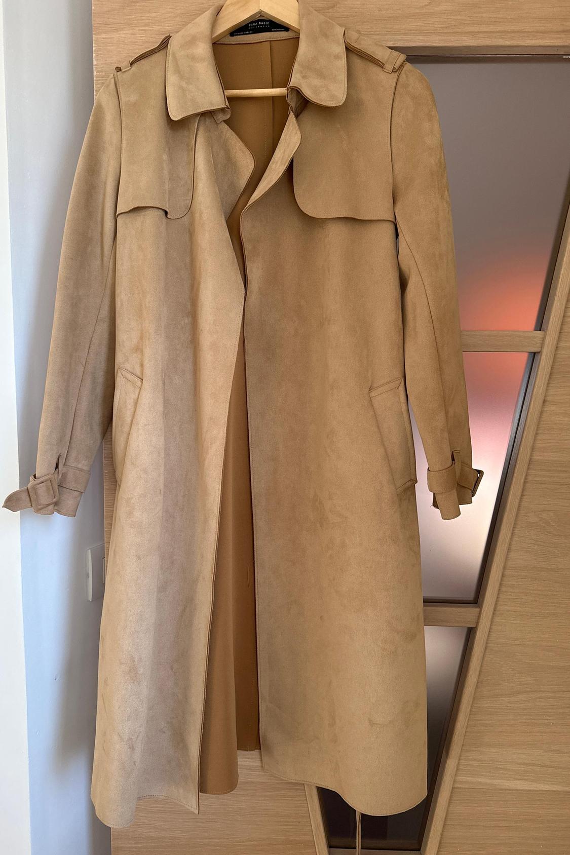 FAUX SUEDE TRENCH COAT