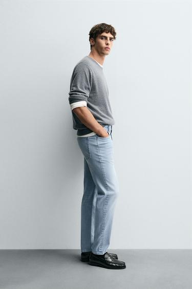 BASIC SLIM FIT JEANS - Light blue by Zara - Image 3