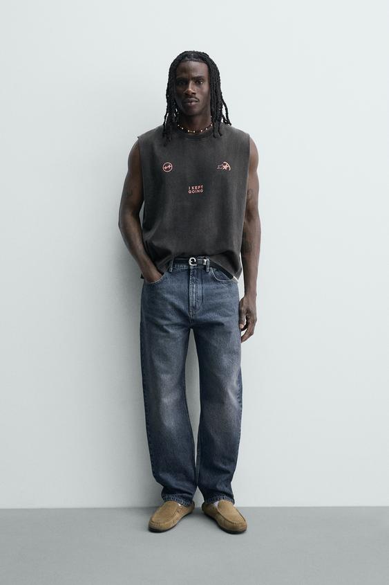 WASHED PRINTED TANK TOP from Zara - $39.90