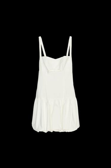 Zara BALLOON MINI DRESS - Ecru - Image 0