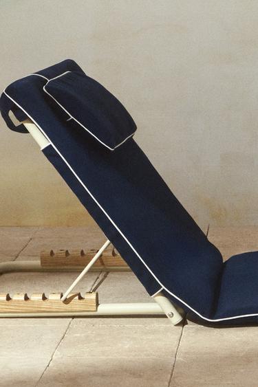FOLDING BEACH GROUND LOUNGER - Blue by Zara