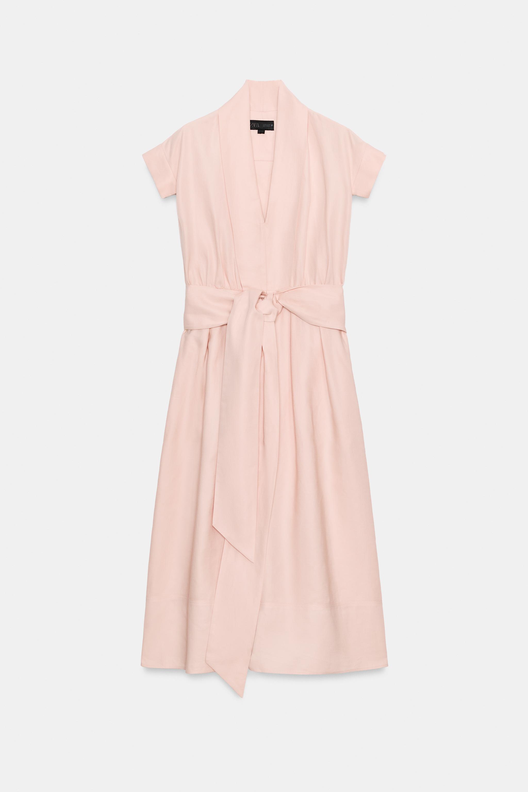 Женские платья Zara ZW COLLECTION BELTED SHIRT DRESS — фото 5