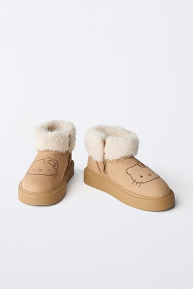 HELLO KITTY © SANRIO LINED ANKLE BOOTS - Brown by Zara - Image 2