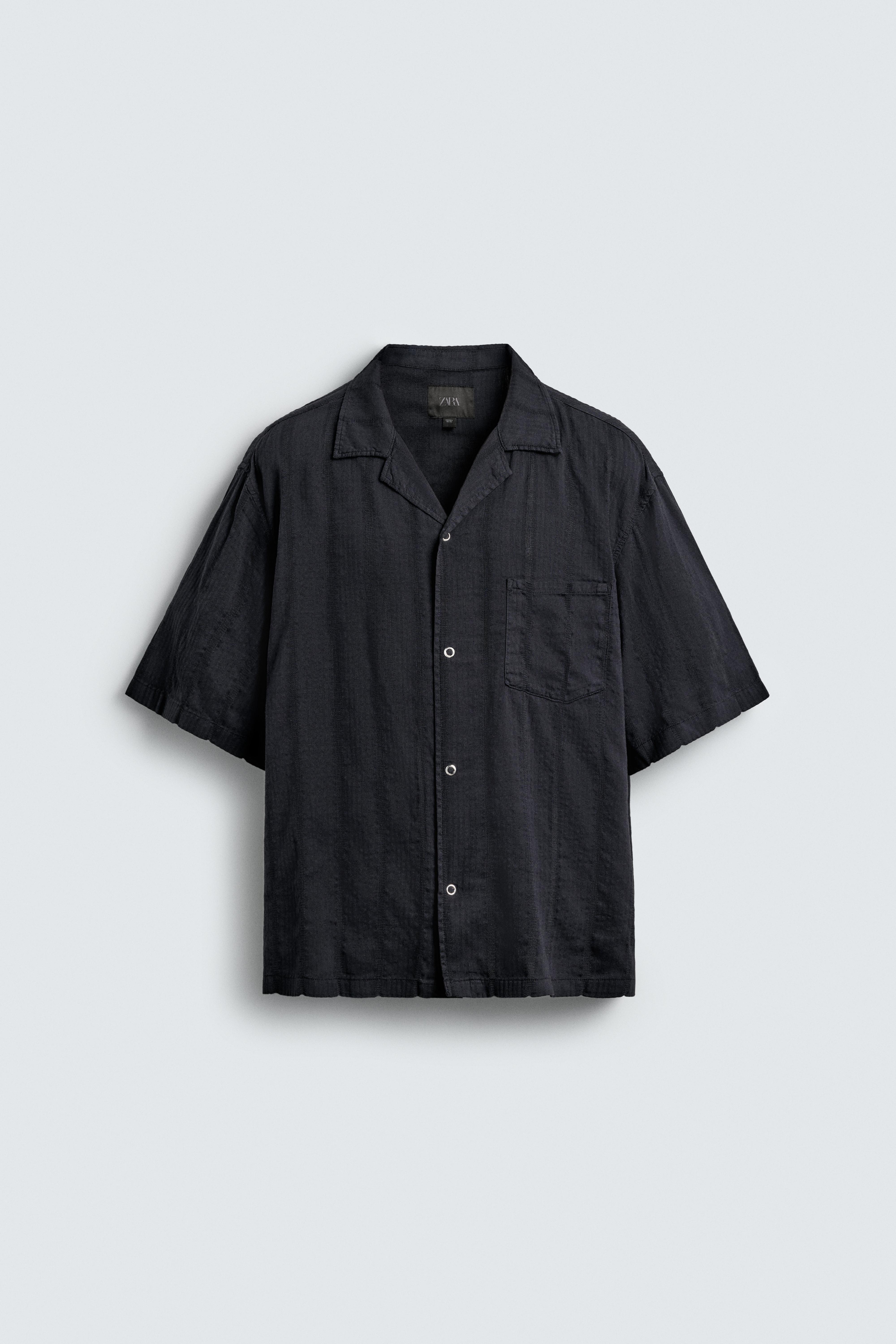 STRIPED JACQUARD SHIRT - Blue | ZARA United States
