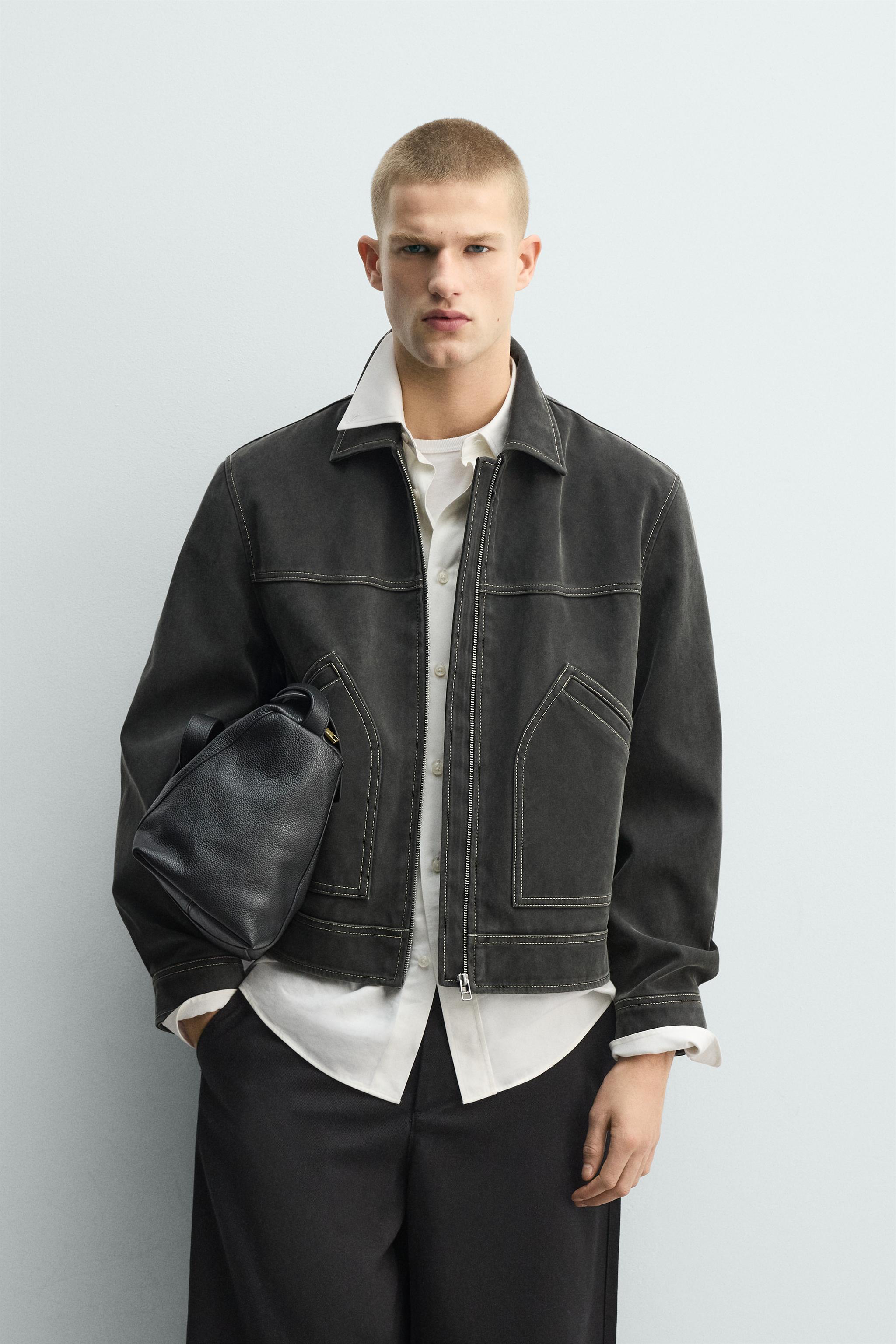 BLOUSON EFFET DÉLAVÉ SURPIQÛRES