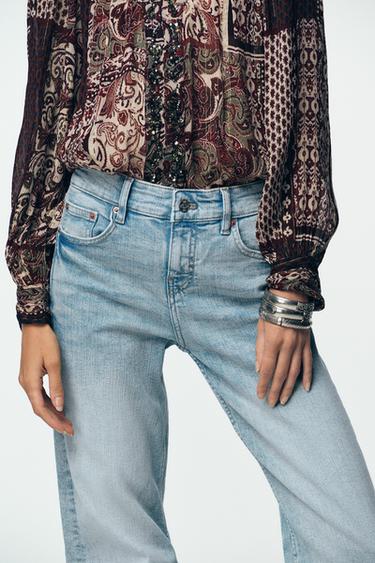 Z1975 FLARE FIT LOW-RISE JEANS - Mid-blue by Zara - Image 2